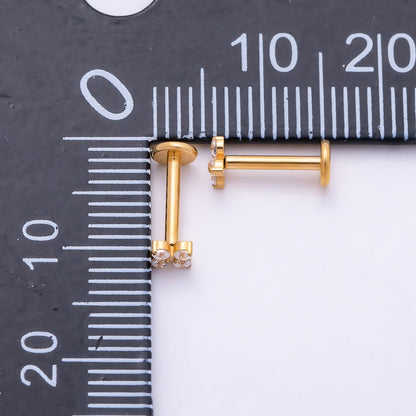 Titanium 3.3mm Clear CZ Flower Universal Cartilage Piercing Flat Back Stud | BJ-00207