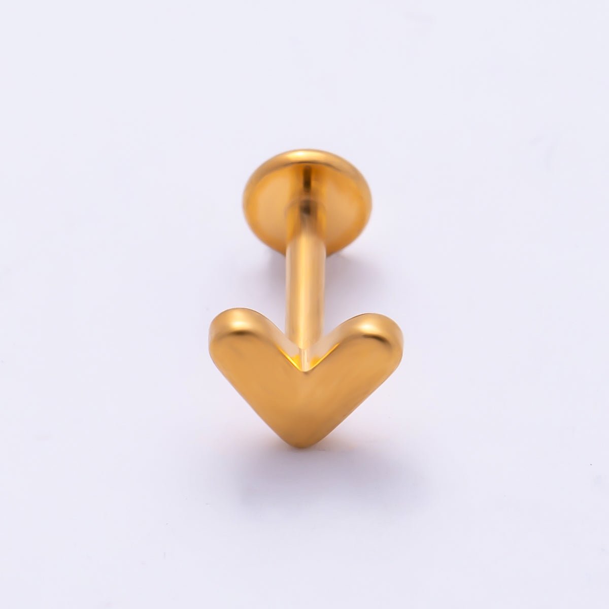 Titanium 4.5mm Minimalist Heart Universal Cartilage Piercing Flat Back Stud | BJ-00208