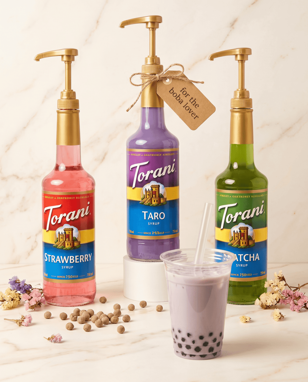 Universal Gold Syrup Pump Compatible with 750ml Torani DaVinci and Jordans Bottles