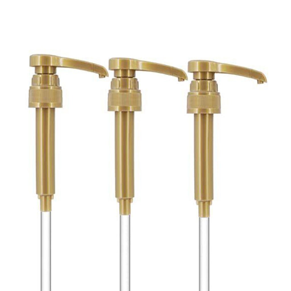 Universal Gold Syrup Pump Compatible with 750ml Torani DaVinci and Jordans Bottles