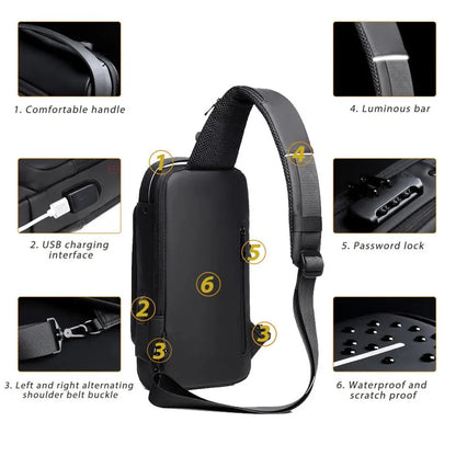 USB Charging Sport Sling Bag