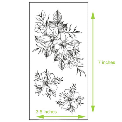 Floral Temporary Tattoos – 5 Waterproof Flower Tattoo Sheets