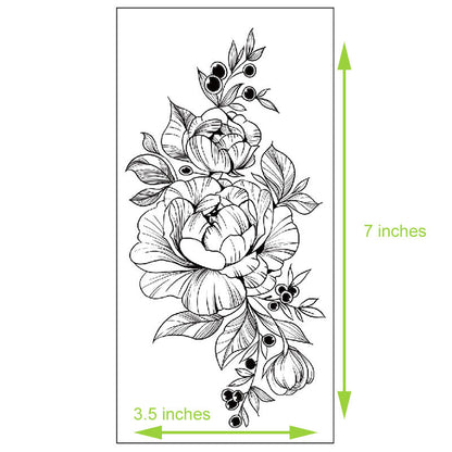 Floral Temporary Tattoos – 5 Waterproof Flower Tattoo Sheets