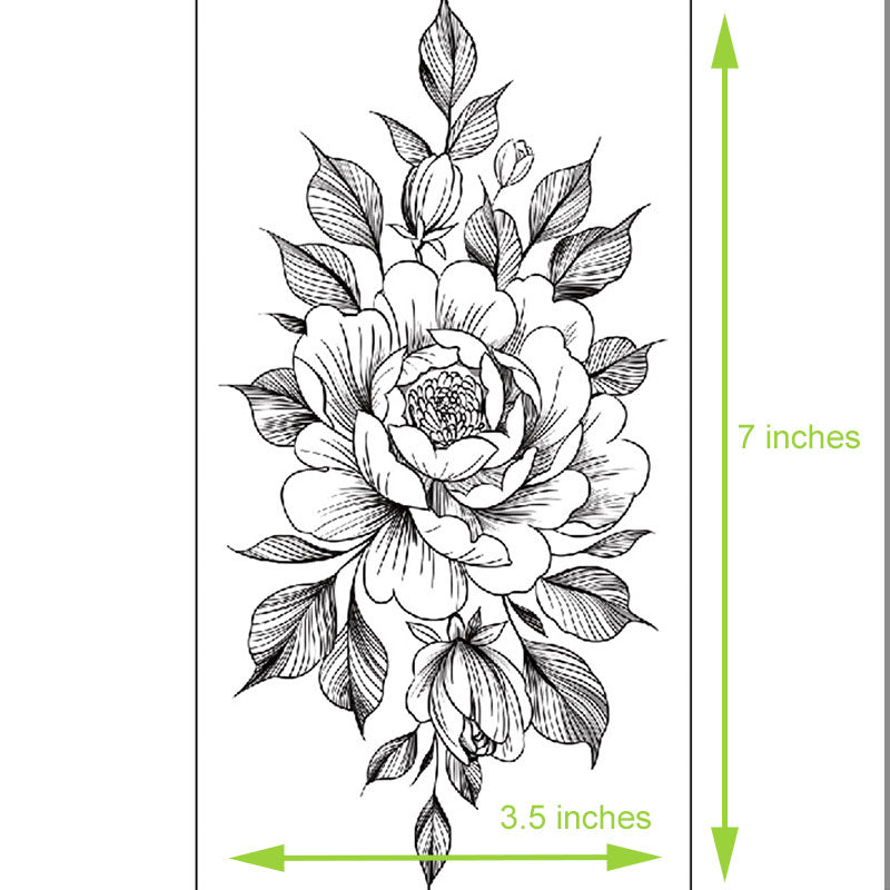 Floral Temporary Tattoos – 5 Waterproof Flower Tattoo Sheets