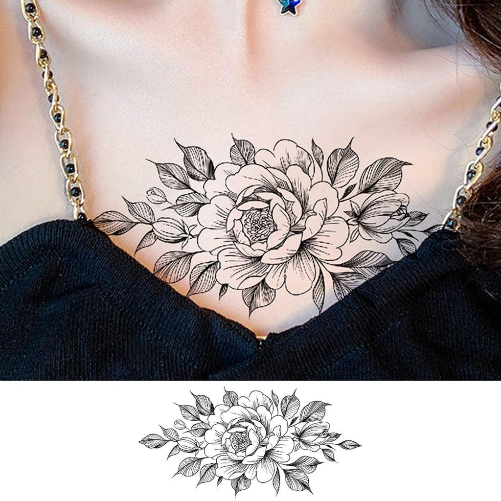 Floral Temporary Tattoos – 5 Waterproof Flower Tattoo Sheets