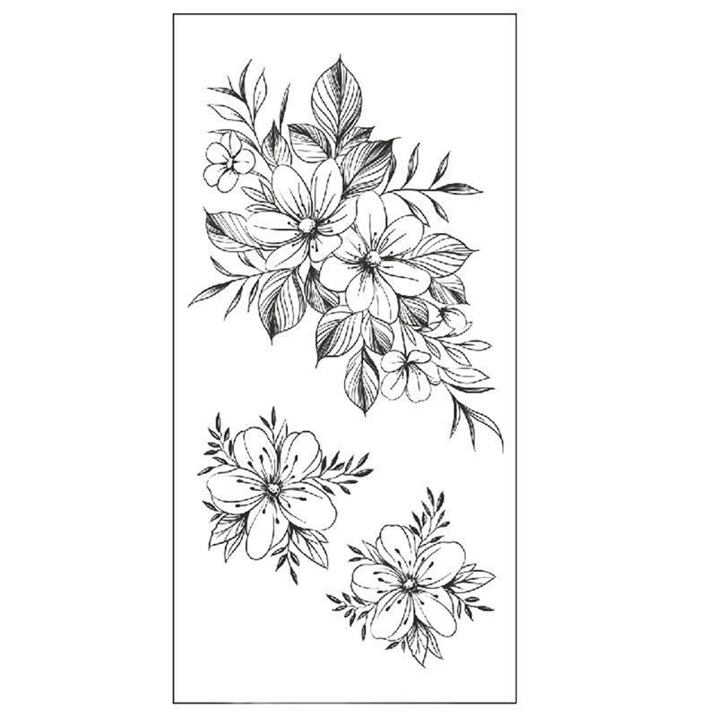 Floral Temporary Tattoos – 5 Waterproof Flower Tattoo Sheets