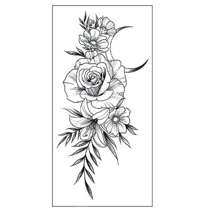 Floral Temporary Tattoos – 5 Waterproof Flower Tattoo Sheets