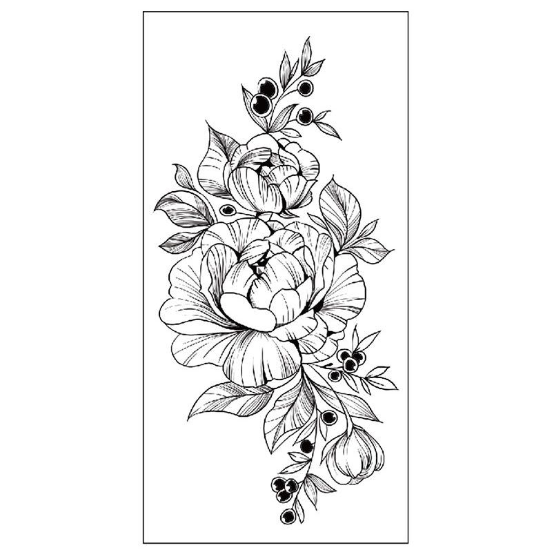 Floral Temporary Tattoos – 5 Waterproof Flower Tattoo Sheets