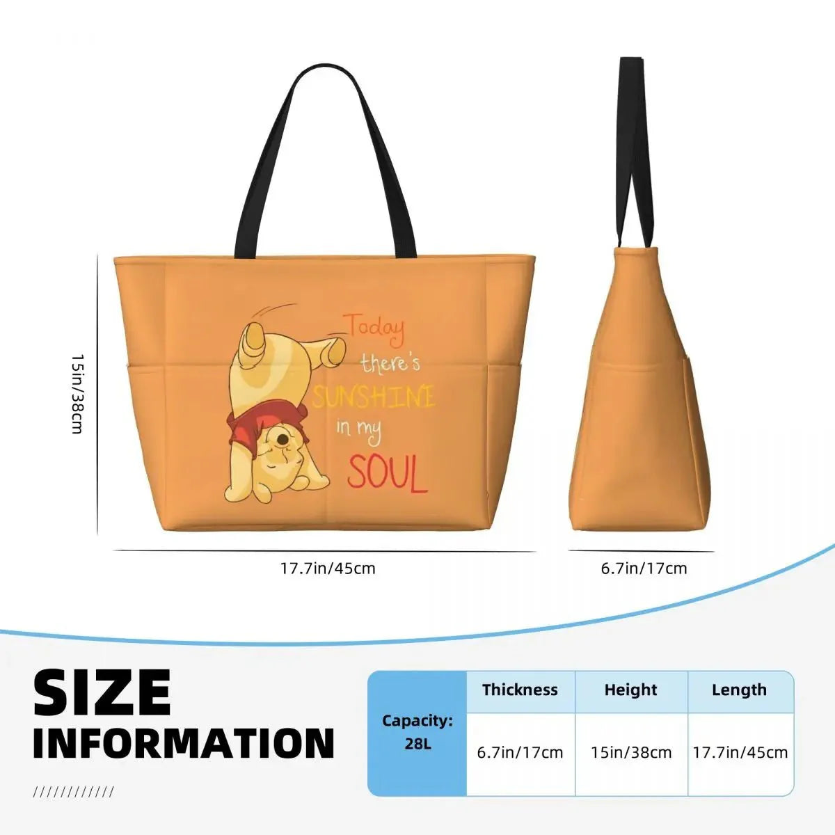 Winnie The Pooh Large Beach Tote Bag