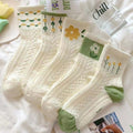 Women’s Floral Cotton Socks – 5 Pairs US Size 6–10 One Size Fits