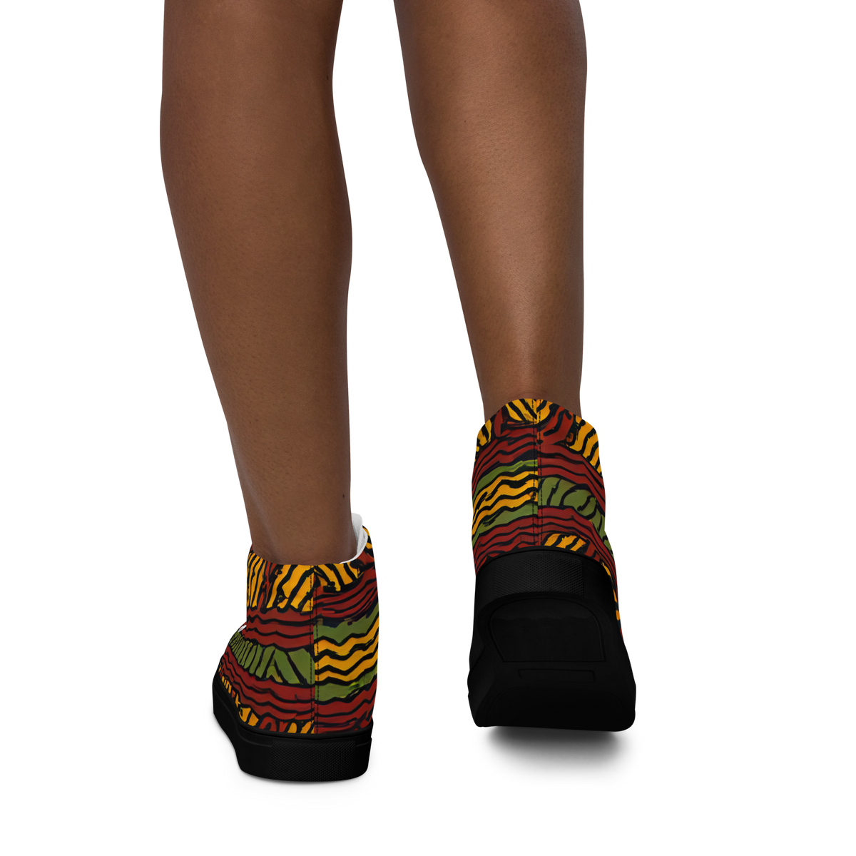 Afrocentric High-Top Canvas Shoes for Women