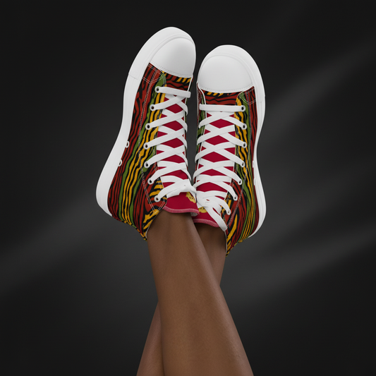 Afrocentric High-Top Canvas Shoes for Women