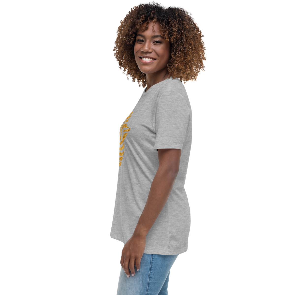 Gold Stripe Africa Tee for Women
