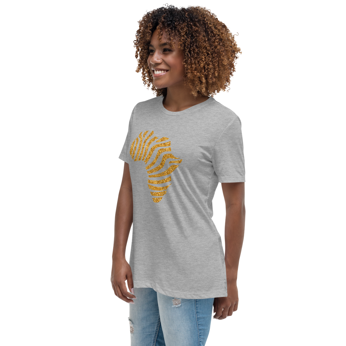 Gold Stripe Africa Tee for Women