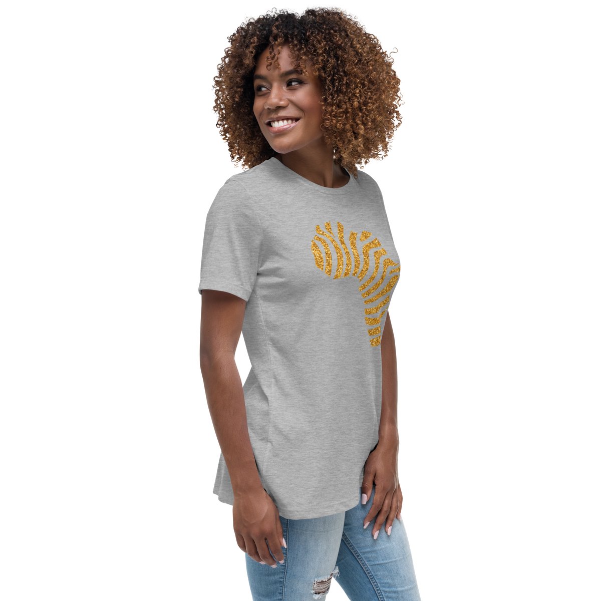 Gold Stripe Africa Tee for Women