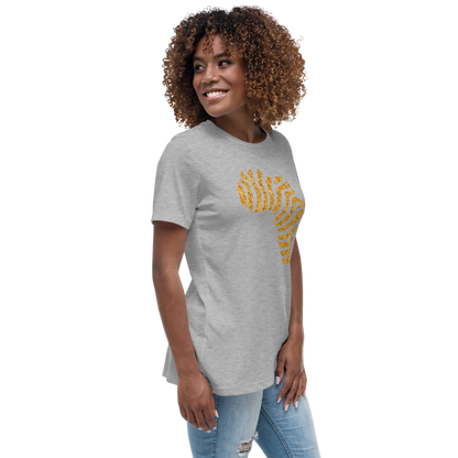 Gold Stripe Africa Tee for Women