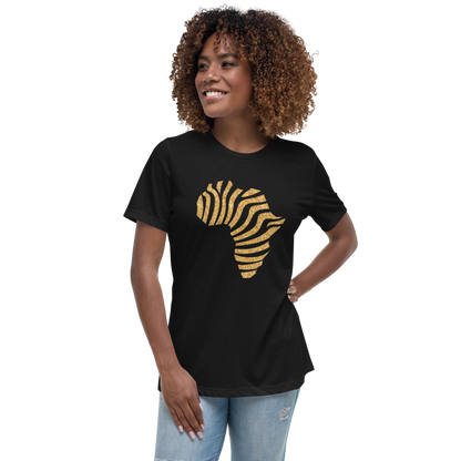 Gold Stripe Africa Tee for Women