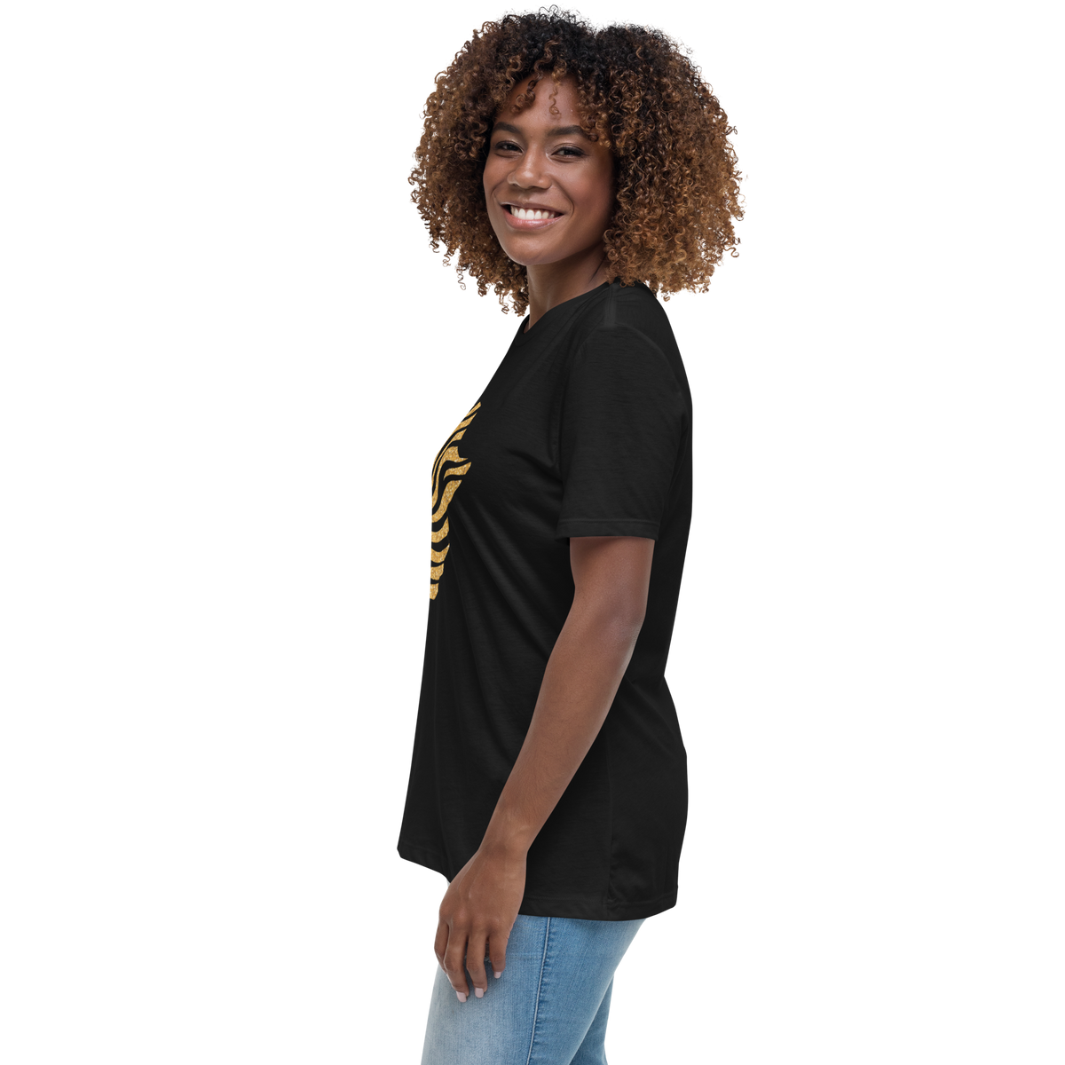Gold Stripe Africa Tee for Women