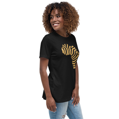 Gold Stripe Africa Tee for Women