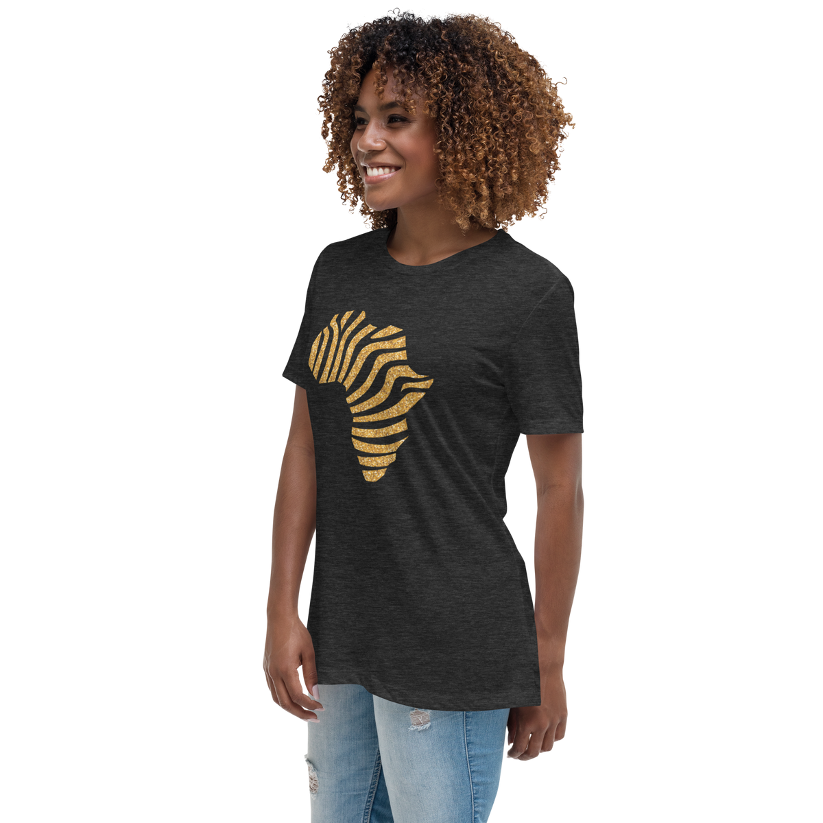 Gold Stripe Africa Tee for Women