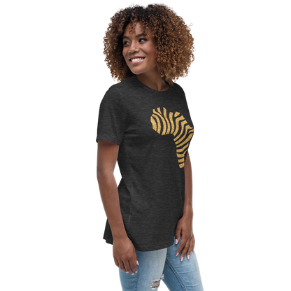 Gold Stripe Africa Tee for Women
