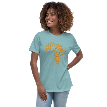Gold Stripe Africa Tee for Women