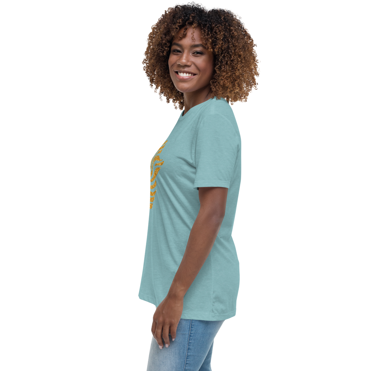 Gold Stripe Africa Tee for Women