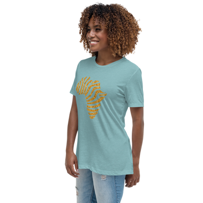 Gold Stripe Africa Tee for Women