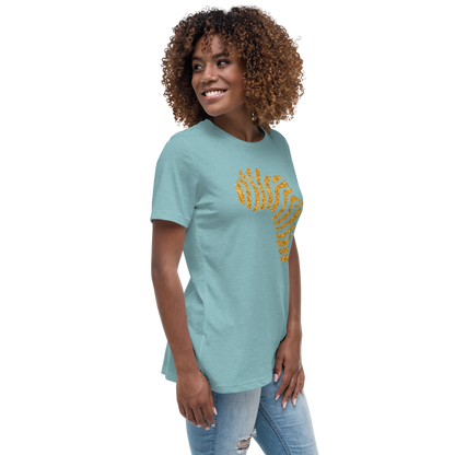 Gold Stripe Africa Tee for Women