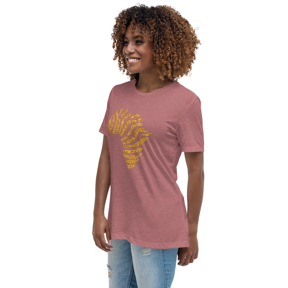 Gold Stripe Africa Tee for Women