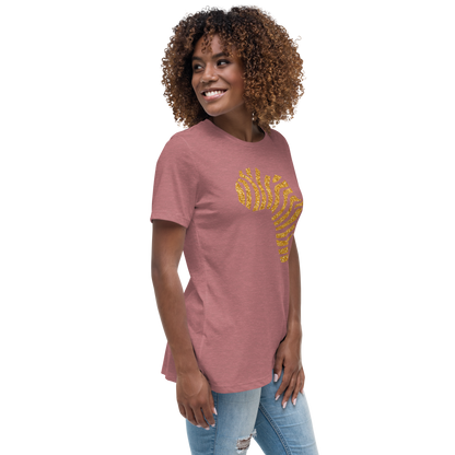 Gold Stripe Africa Tee for Women