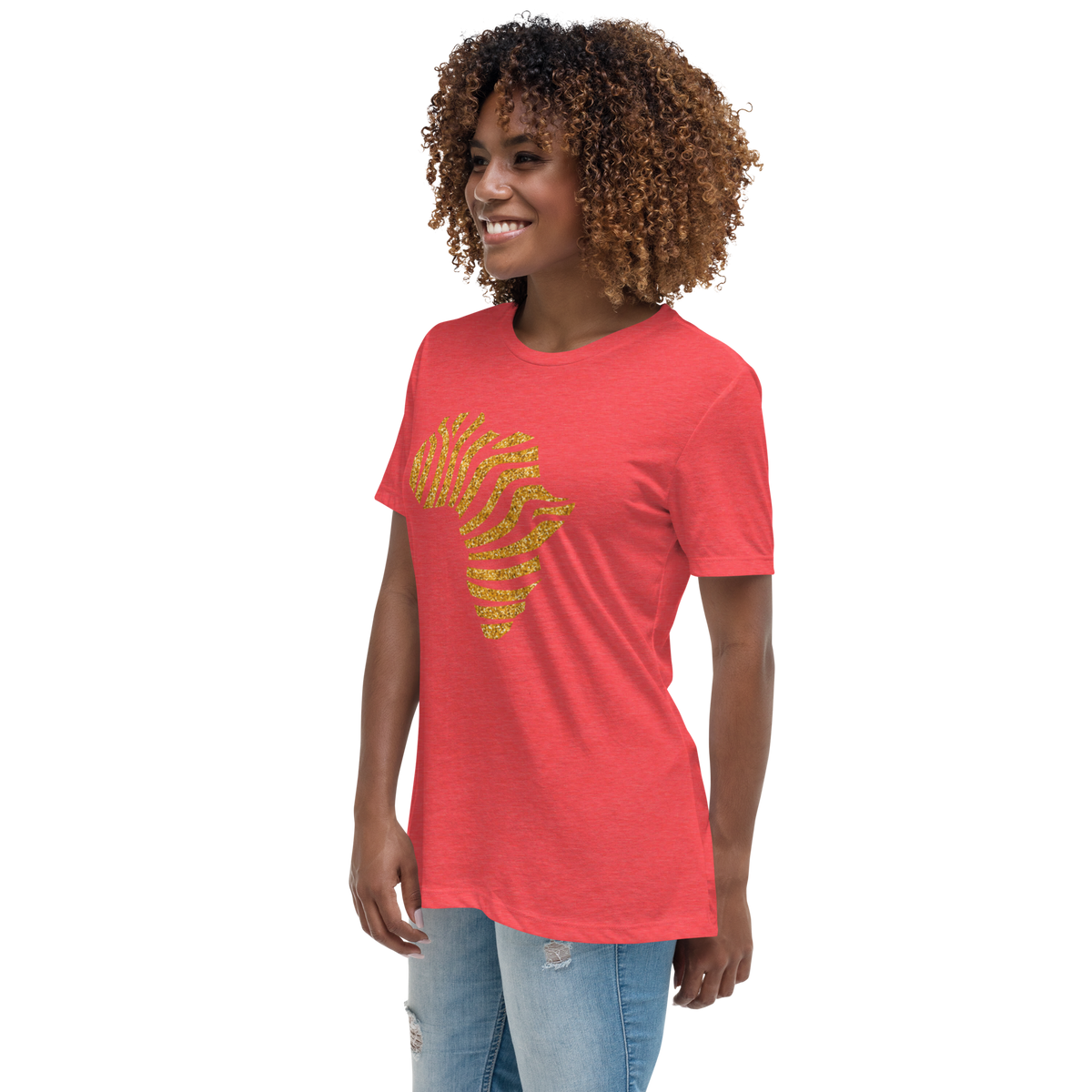 Gold Stripe Africa Tee for Women