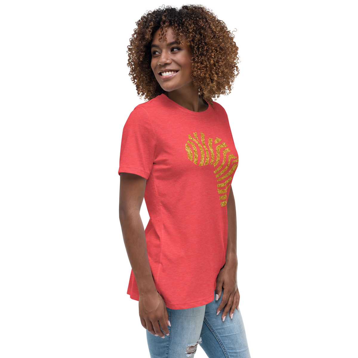 Gold Stripe Africa Tee for Women