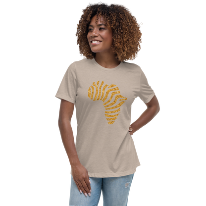 Gold Stripe Africa Tee for Women
