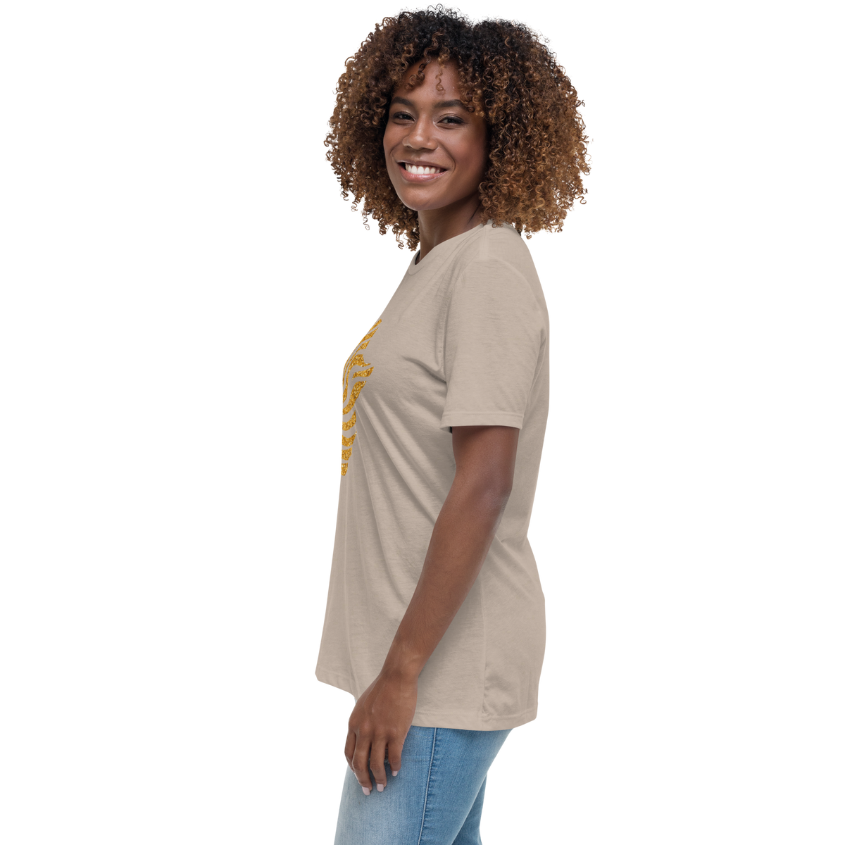 Gold Stripe Africa Tee for Women