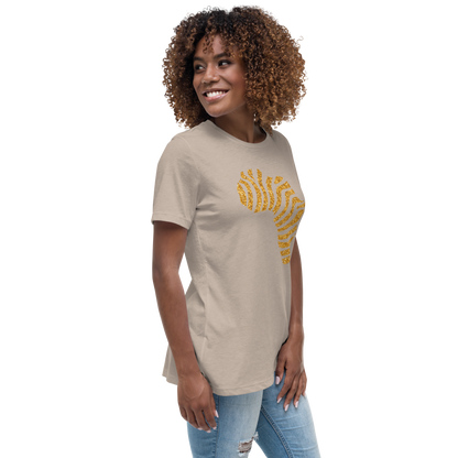 Gold Stripe Africa Tee for Women