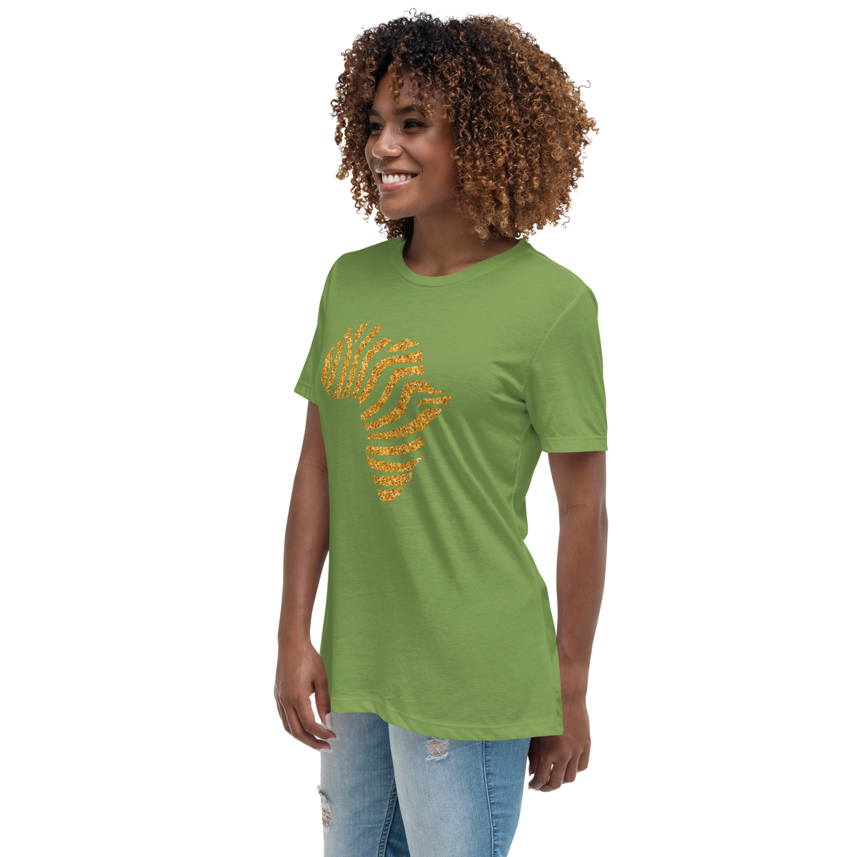 Gold Stripe Africa Tee for Women