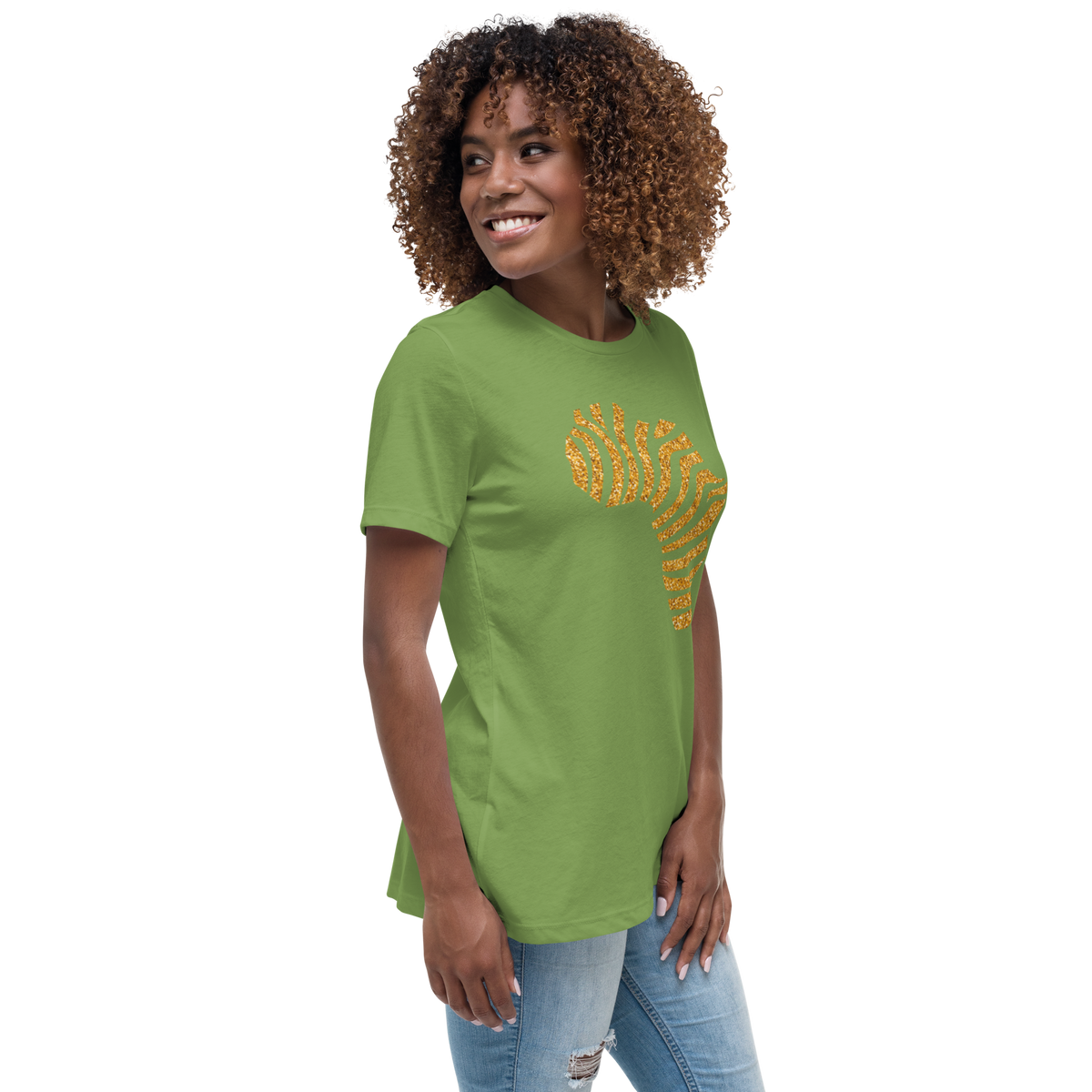Gold Stripe Africa Tee for Women
