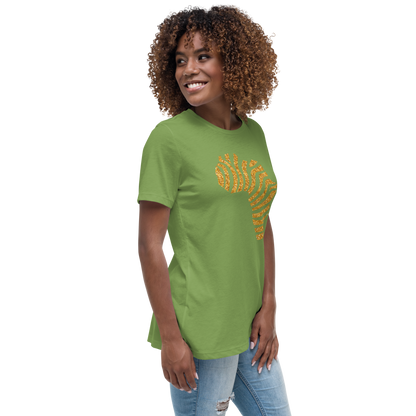 Gold Stripe Africa Tee for Women