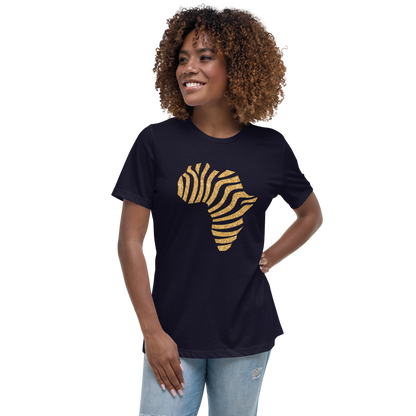 Gold Stripe Africa Tee for Women
