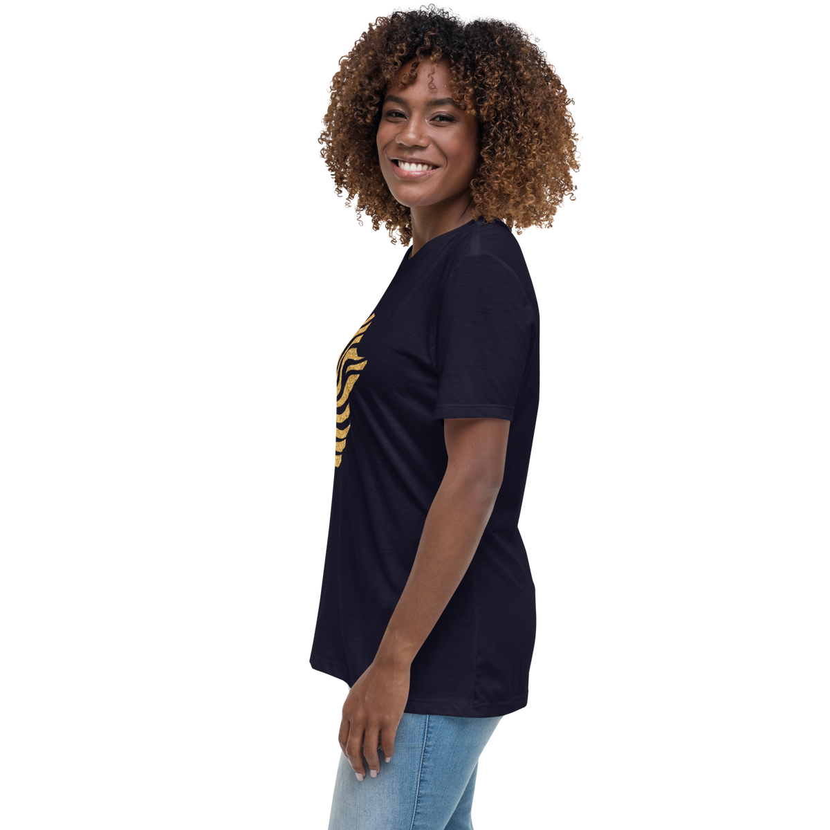 Gold Stripe Africa Tee for Women