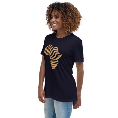 Gold Stripe Africa Tee for Women