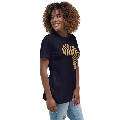 Gold Stripe Africa Tee for Women