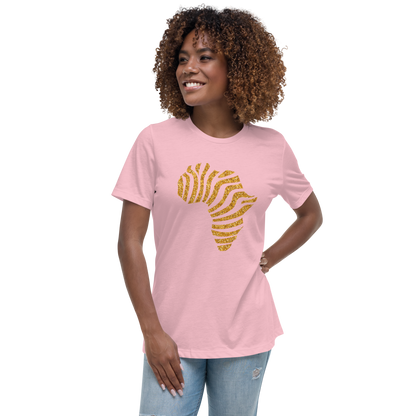 Gold Stripe Africa Tee for Women