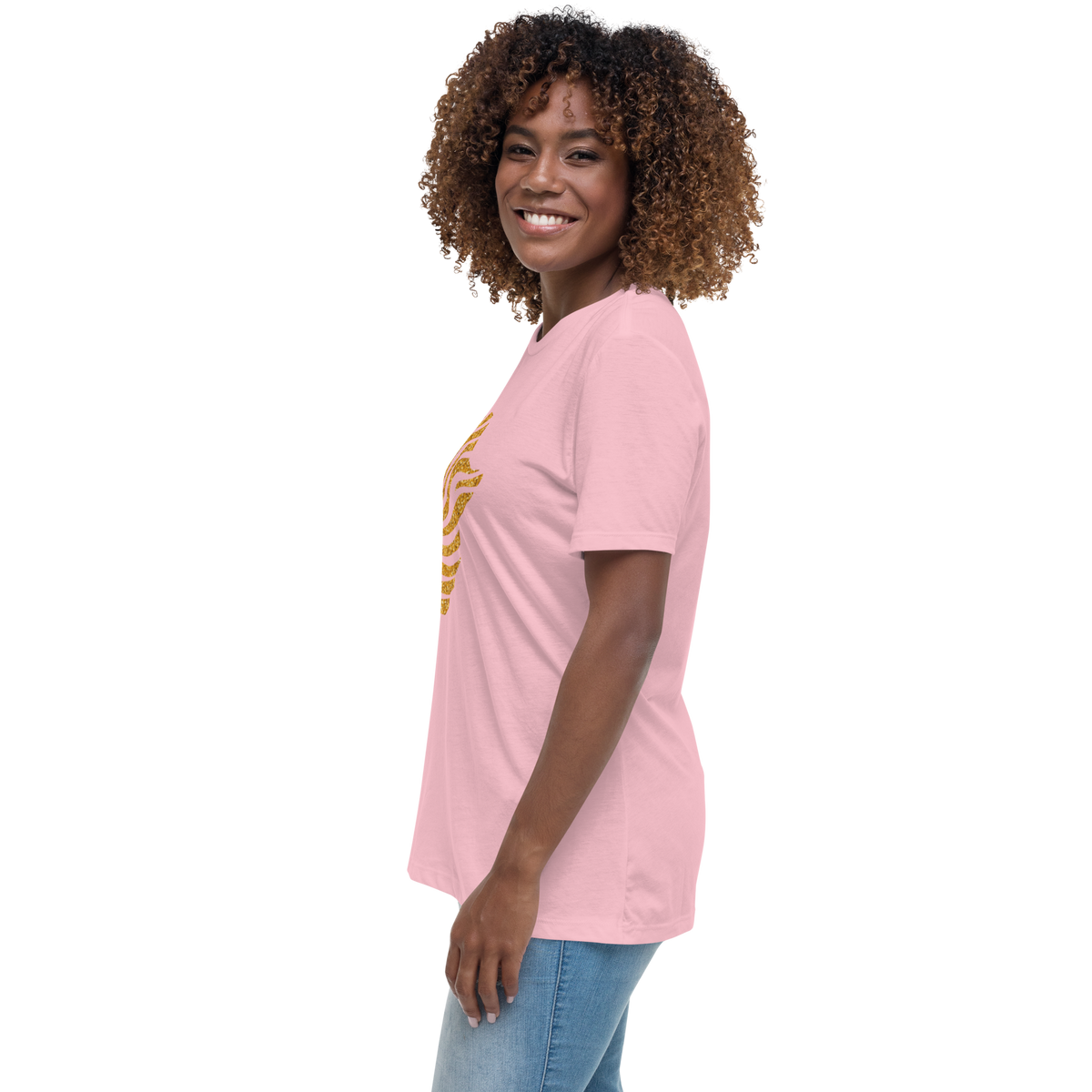 Gold Stripe Africa Tee for Women