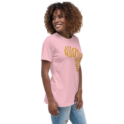Gold Stripe Africa Tee for Women