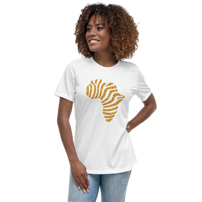 Gold Stripe Africa Tee for Women