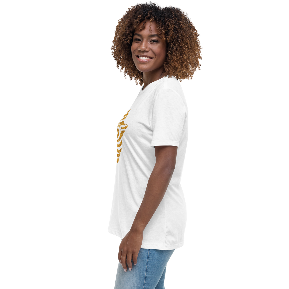Gold Stripe Africa Tee for Women