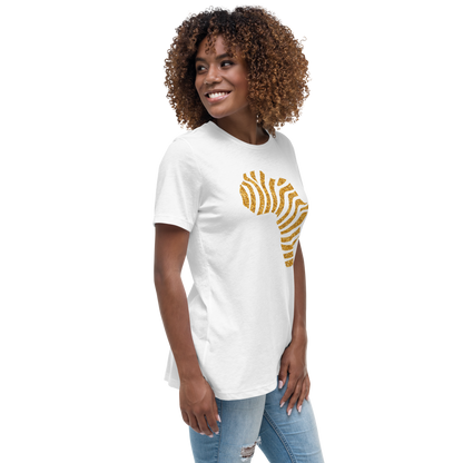 Gold Stripe Africa Tee for Women