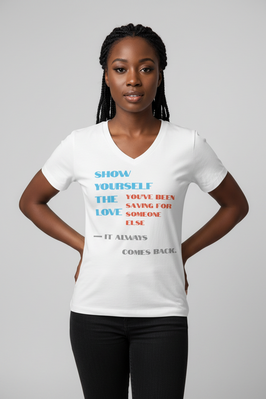 Love Yourself First Women’s V-Neck Tee